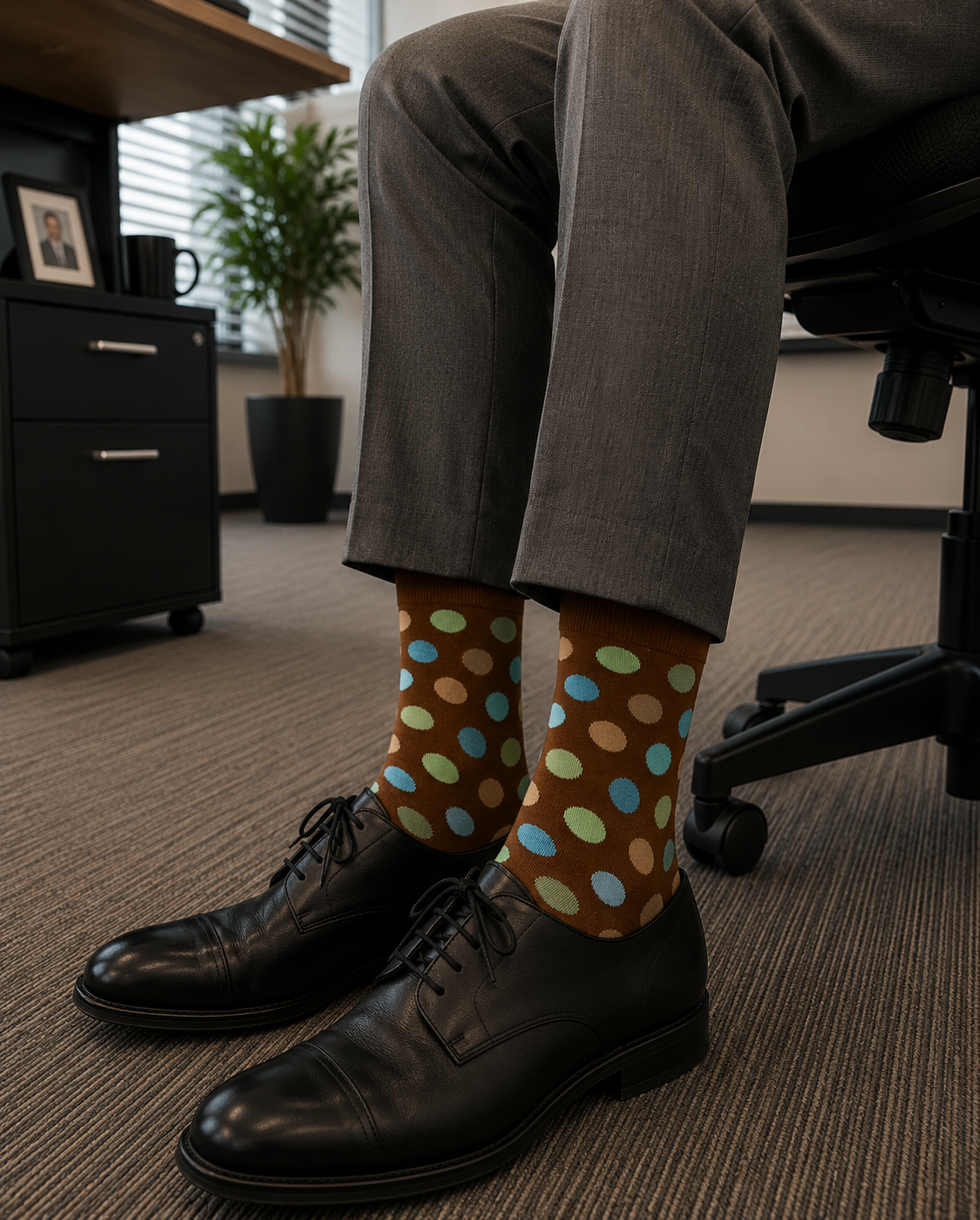 Brown Polka Men's Socks