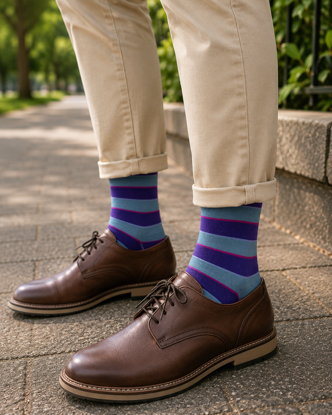 Purple and Blue Stripe Men’s Socks
