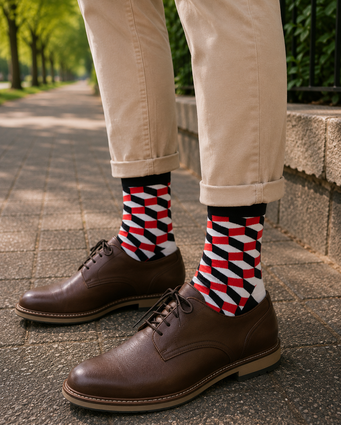 Illusion Red Men's Socks