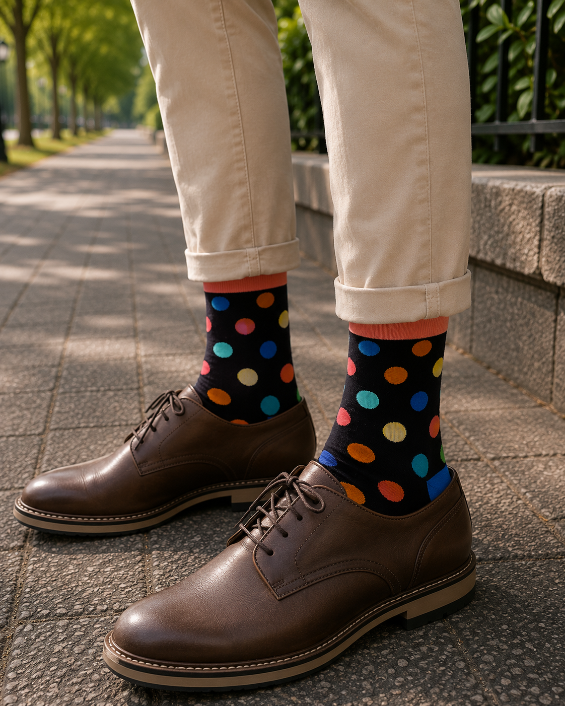 Bubbly Polka Black Men's Socks