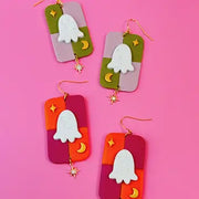 Sale!Checkered Ghost Earrings