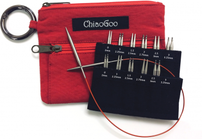 ChiaoGoo TWIST Shorties Interchangeable Needle Set #0-3 (Red Set)