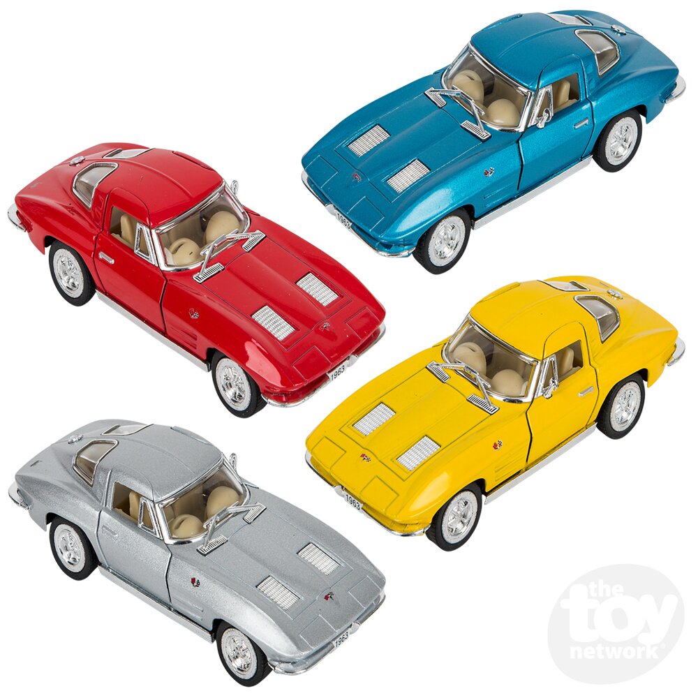 Diecast Pullback Car Chevy Corvette 1963 Stingray 5" by Homeportonline