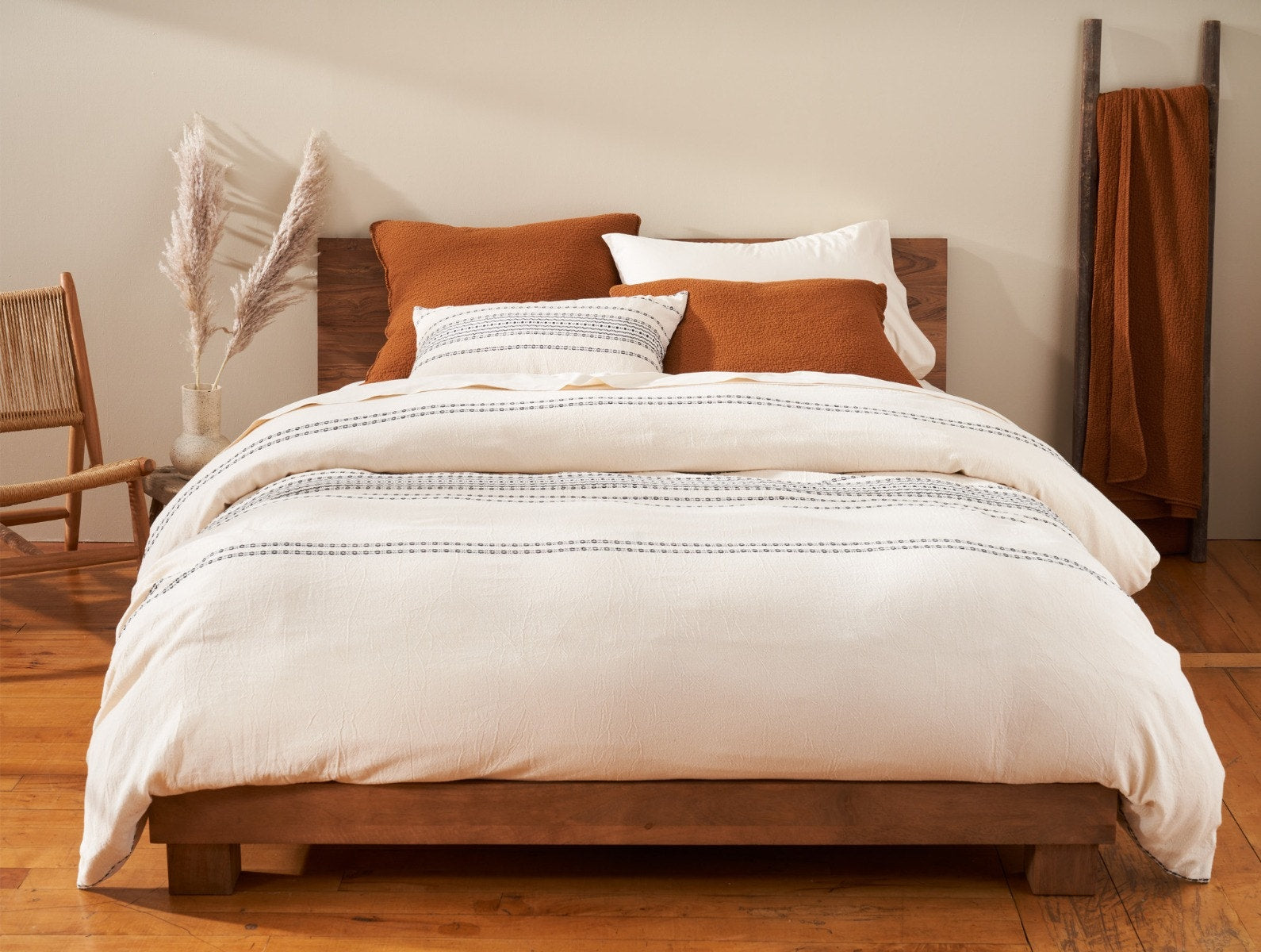 rippled stripe organic duvet cover