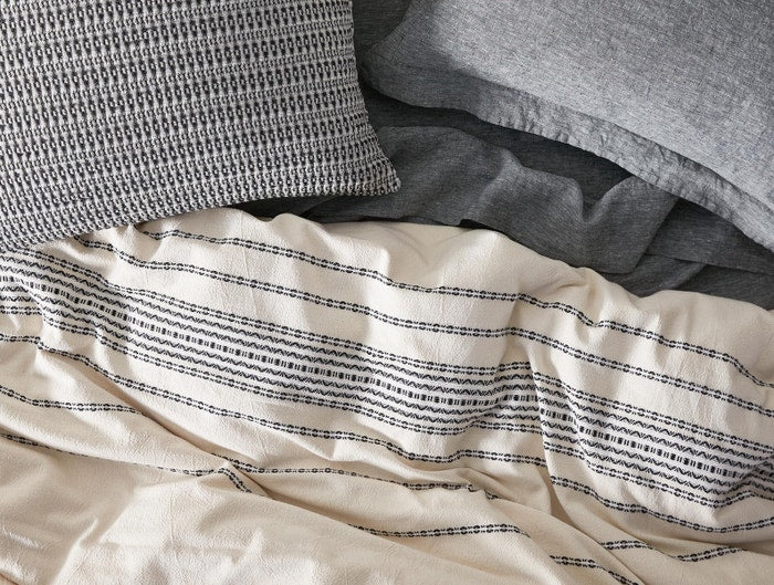 Coyuchi Rippled Stripe Organic Duvet Cover