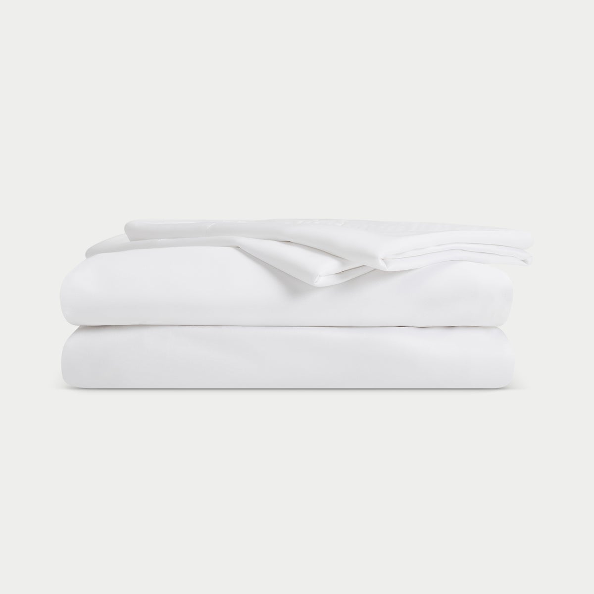 Folded White Cozy Earth Bamboo Sheet Set