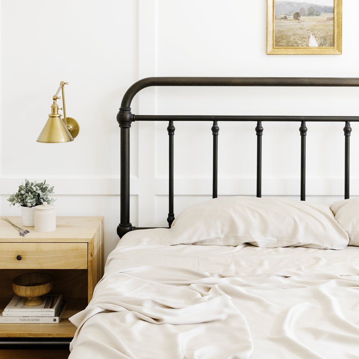 Cozy Earth Oak Bamboo Sheet Set on Bed