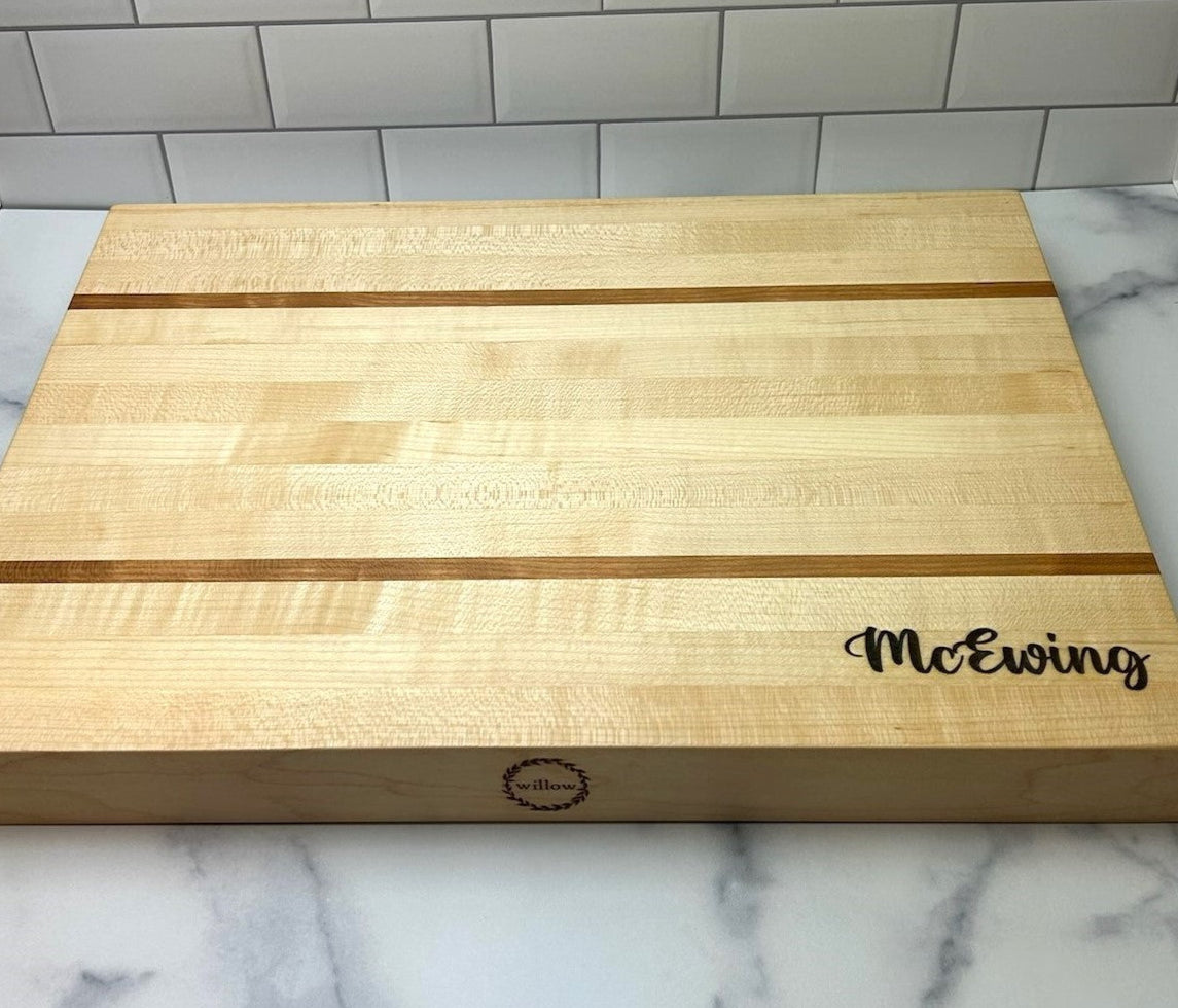 VERMONT SUGAR MAPLE WOOD CUTTING BOARD