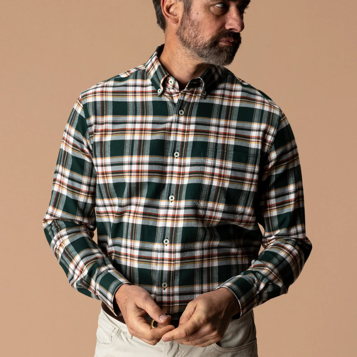Duck Head Pinewell Plaid Cotton Flannel Sport Shirt