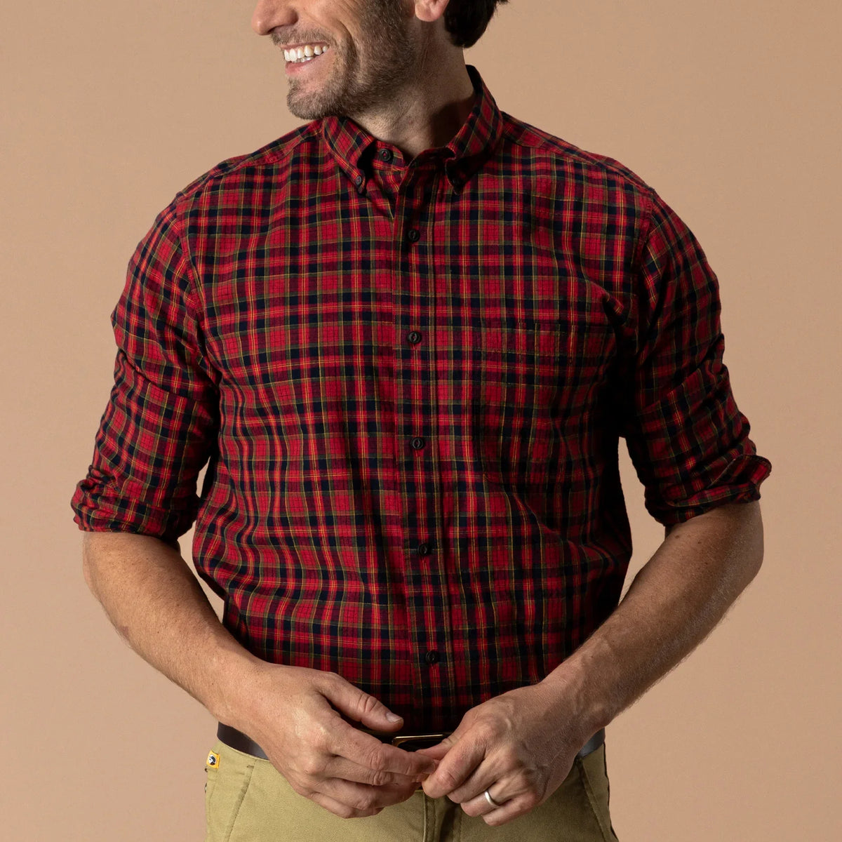 Duck Head Yates Plaid Cotton Slub Sport Shirt