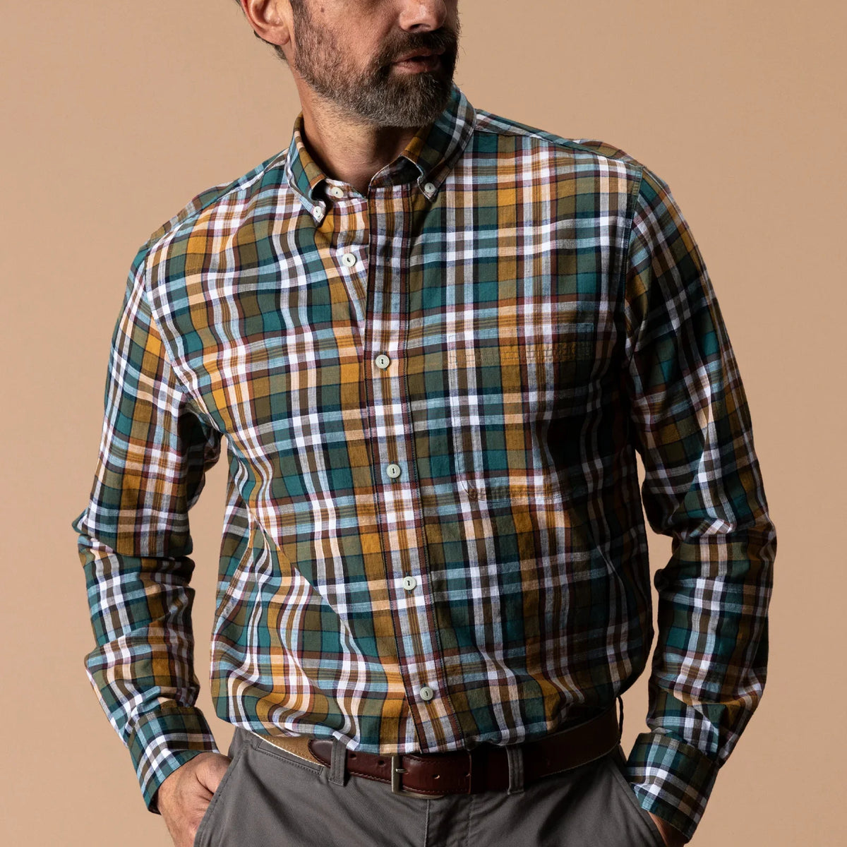 Duck Head Toni Plaid Cotton Slub Sport Shirt