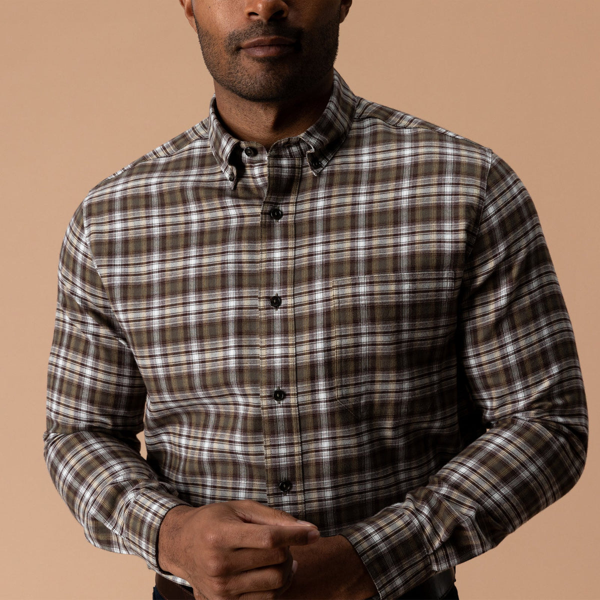 Duck Head Merlin Plaid Cotton Flannel Sport Shirt