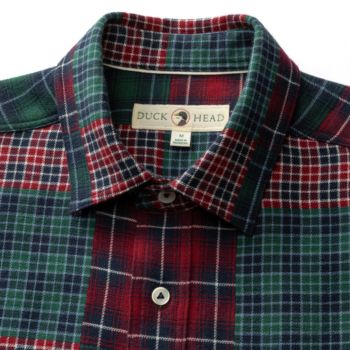 Duck Head Pierre Patchwork Cotton Flannel Sport Shirt