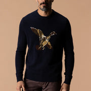 Duck Head Flying Wood Duck Merino Intarsia Crewneck Sweater