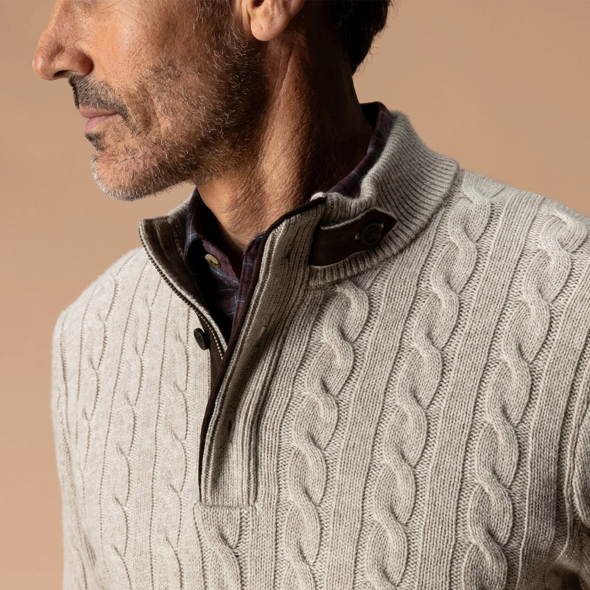 Duck Head Walcott Merino Cable Knit 1/4 Zip Sweater
