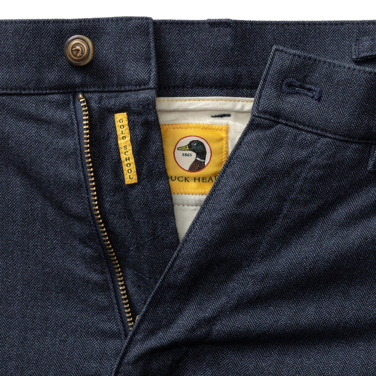 Duck Head Herringbone Flannel Gold School Chino