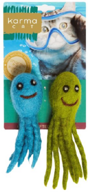 Dharma Dog Karma Cat Wool Octopus 2 Pack Cat Toy by Pet Food Warehouse