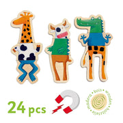 Crazy Animal Mix & Match Wooden Magnets