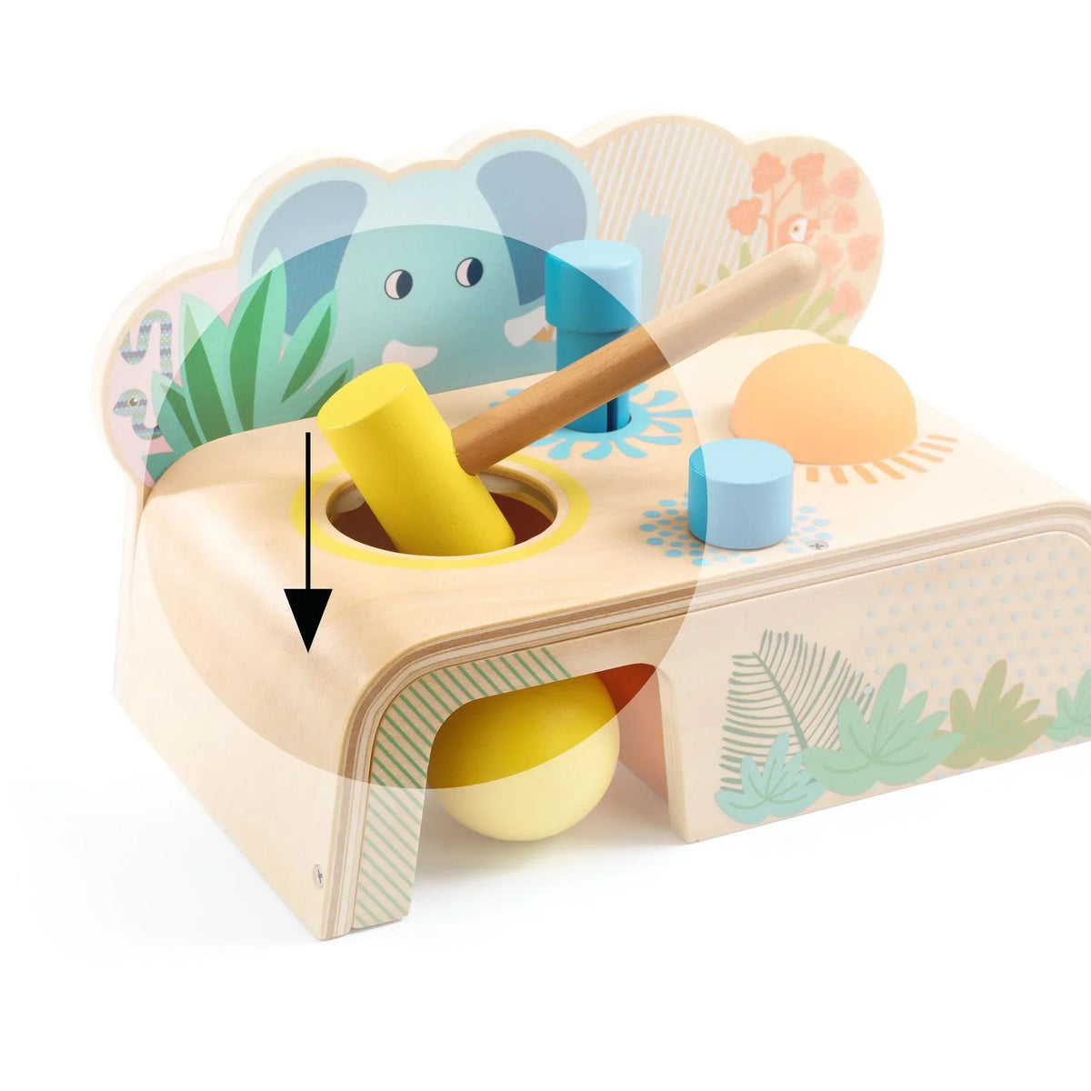Multi Tap Wooden Hammer Toy