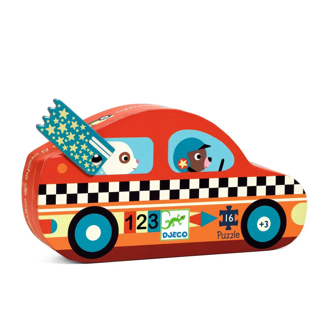 The Racing Car | 16pc Silhouette Mini Jigsaw Puzzle