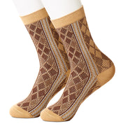 Diamond Run Tan Women's Socks