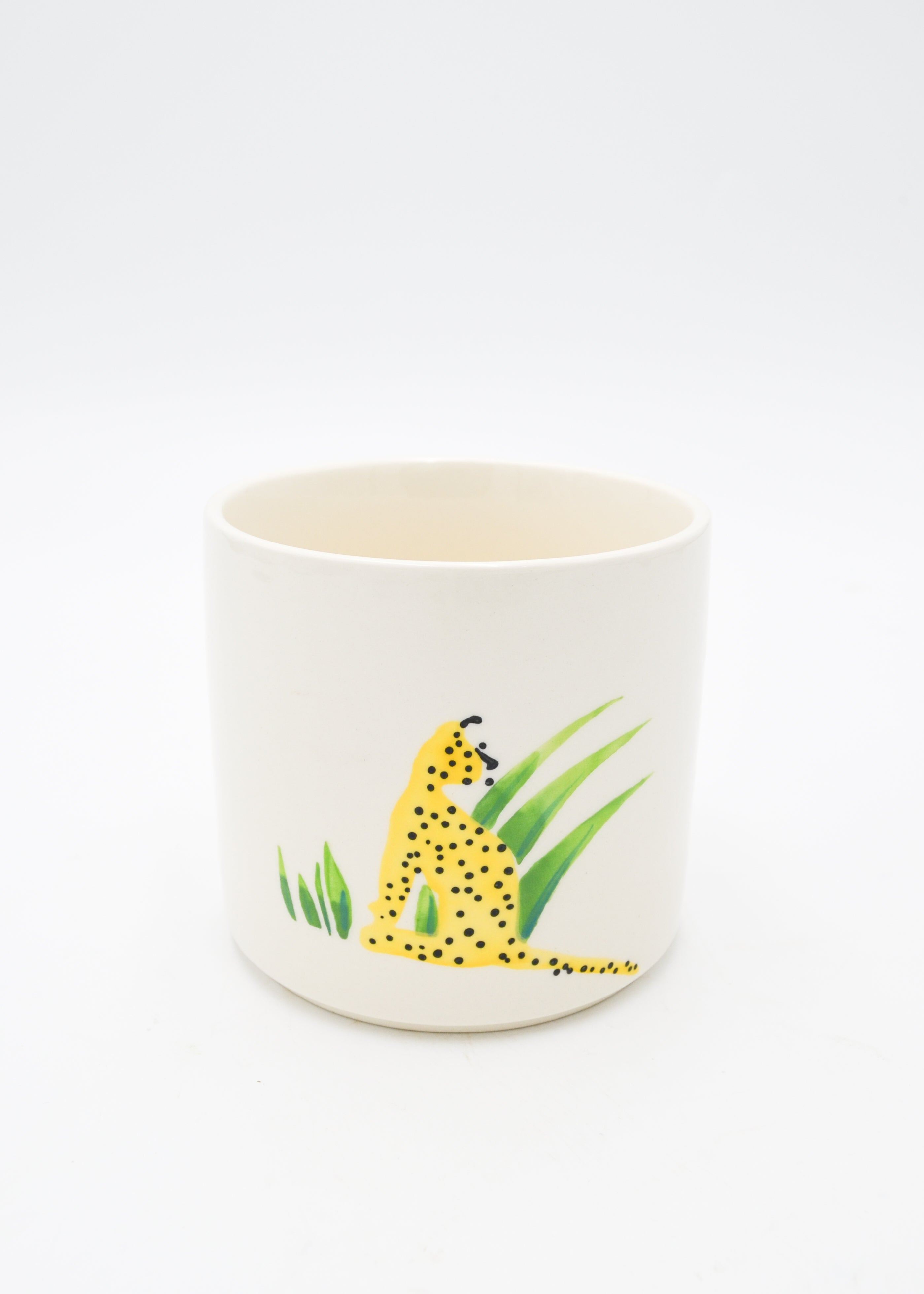 Cheetah White Pot