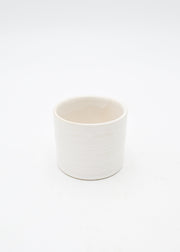 White Matte Ridges Ceramic Pot