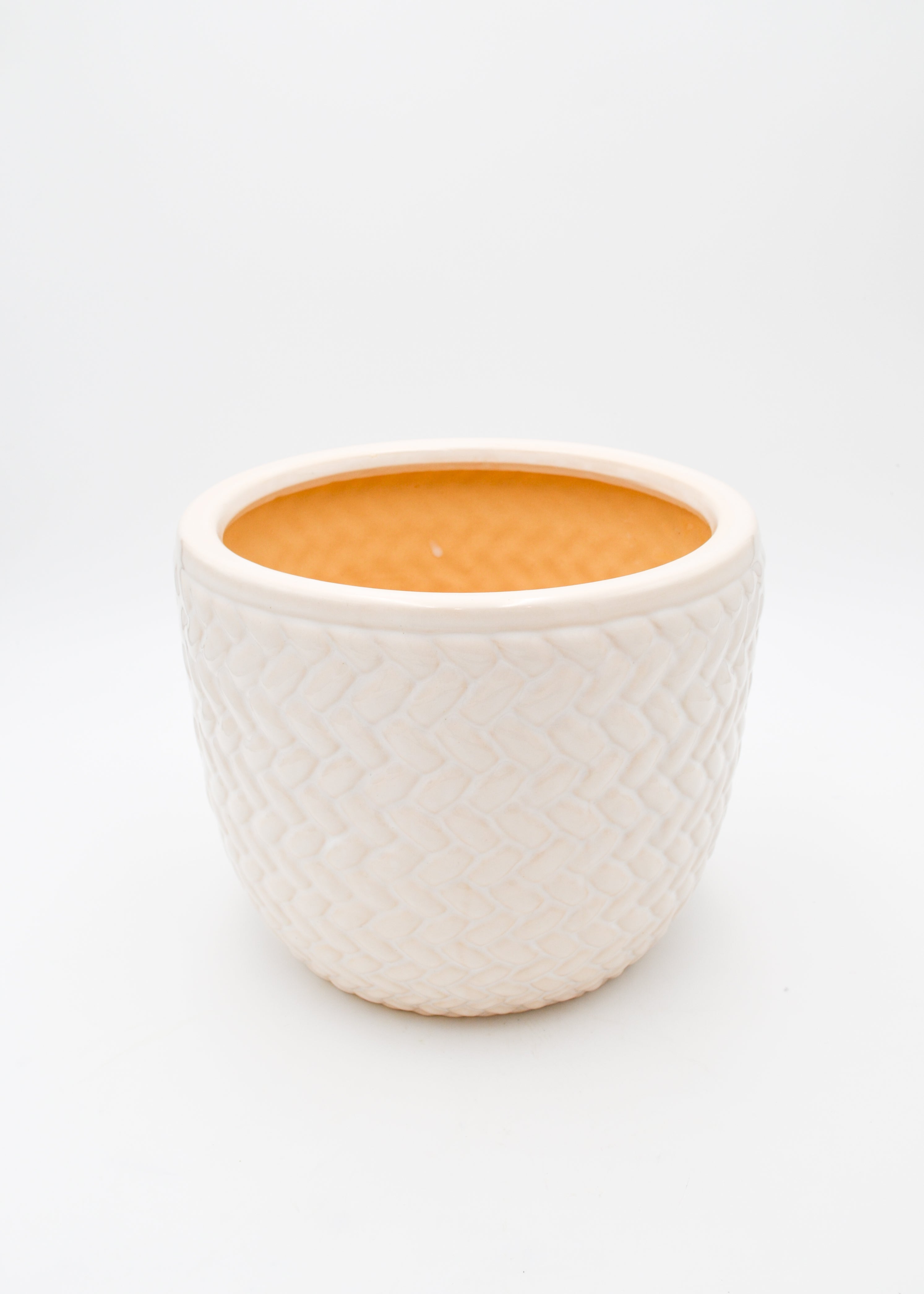 White Knit Design Ceramic Pots (3 Sizes Available)
