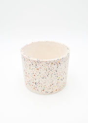 Terrazzo White Multicolored Ceramic Pot