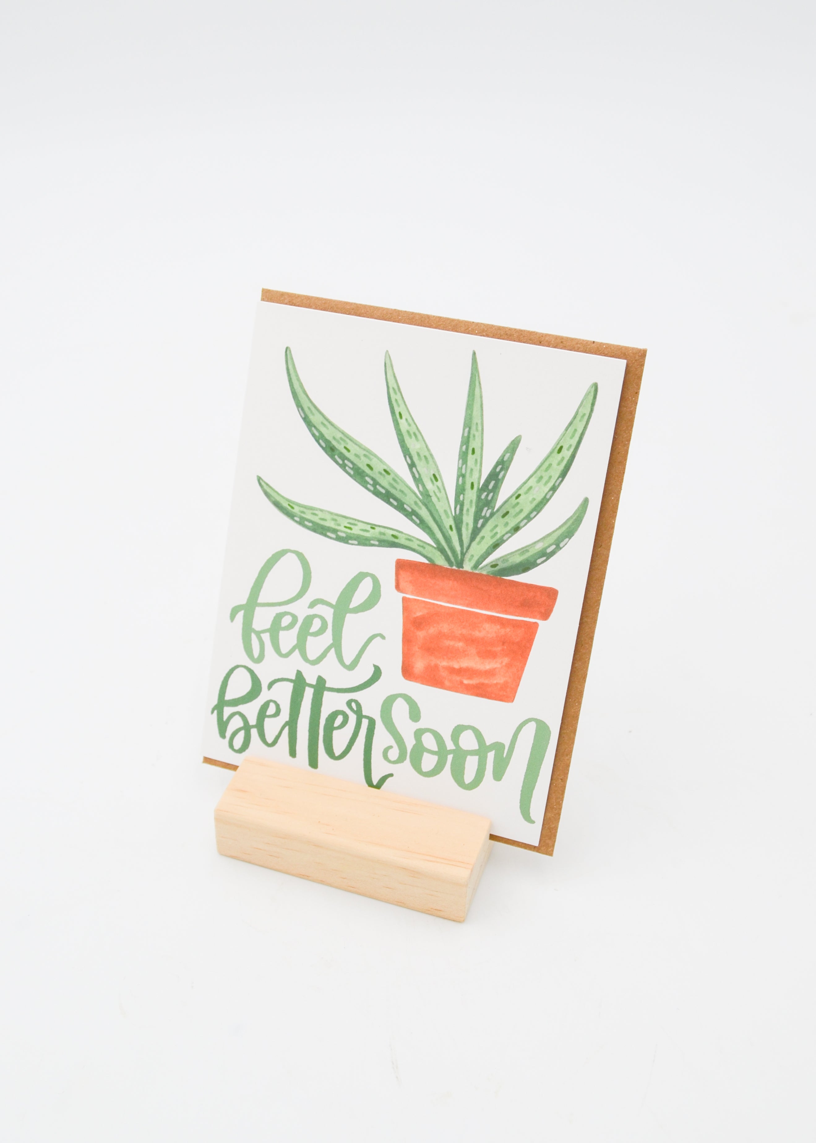 "Feel Better Soon" Card - Aloe Plant
