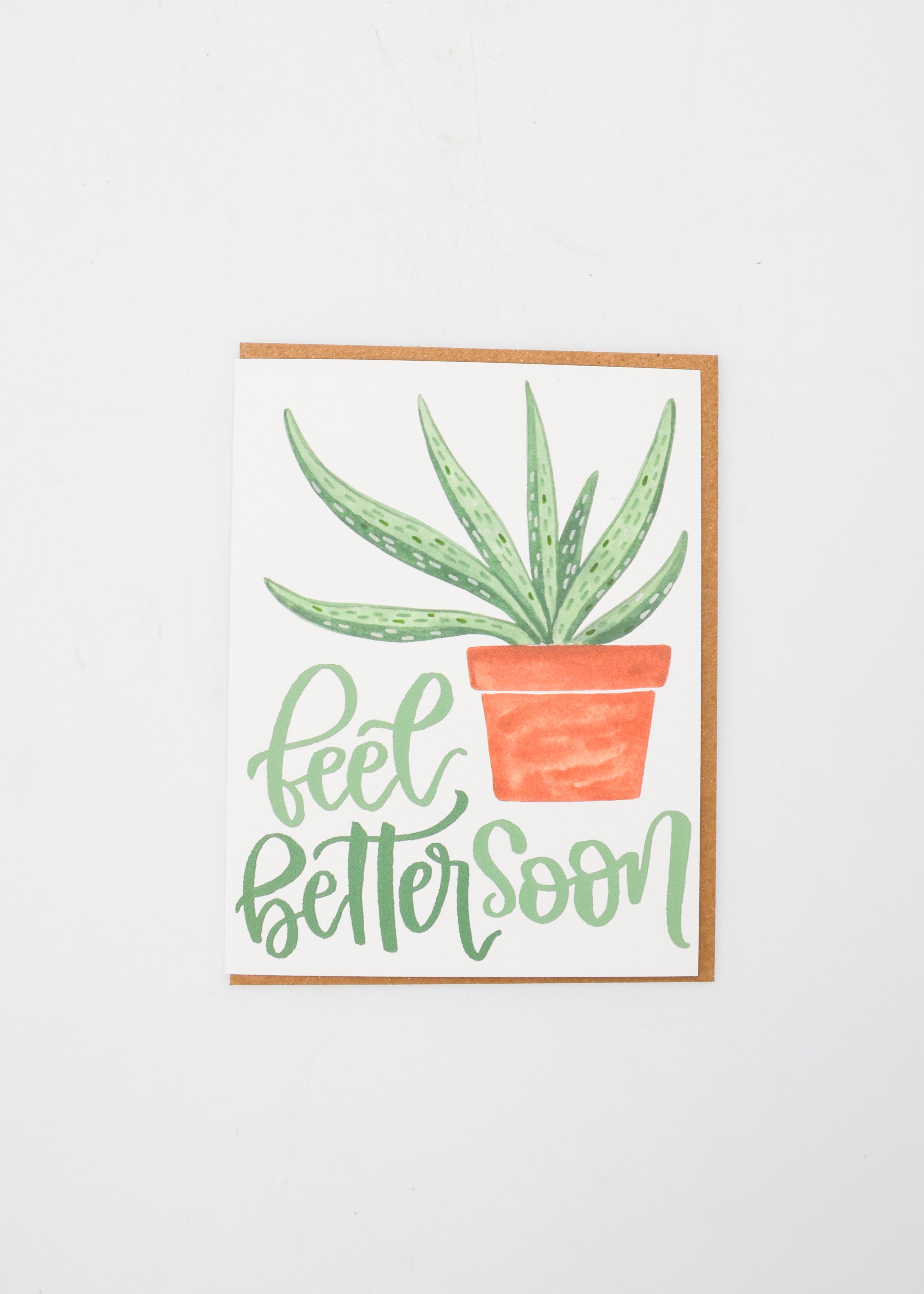 "Feel Better Soon" Card - Aloe Plant