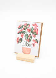 Blank Card - Pink and Green Monstera