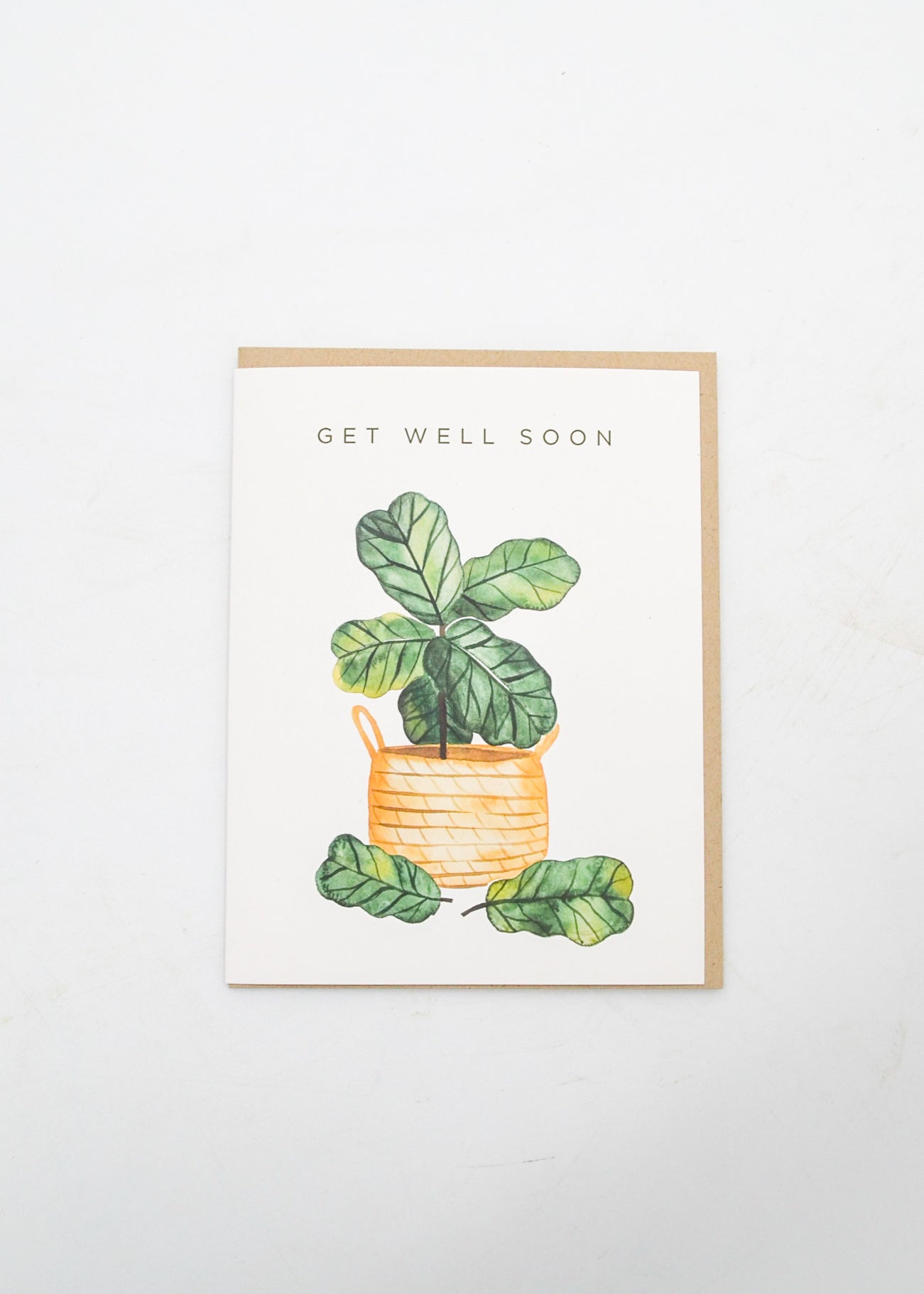 "Get Well Soon" Card - Fiddle-leaf Fig