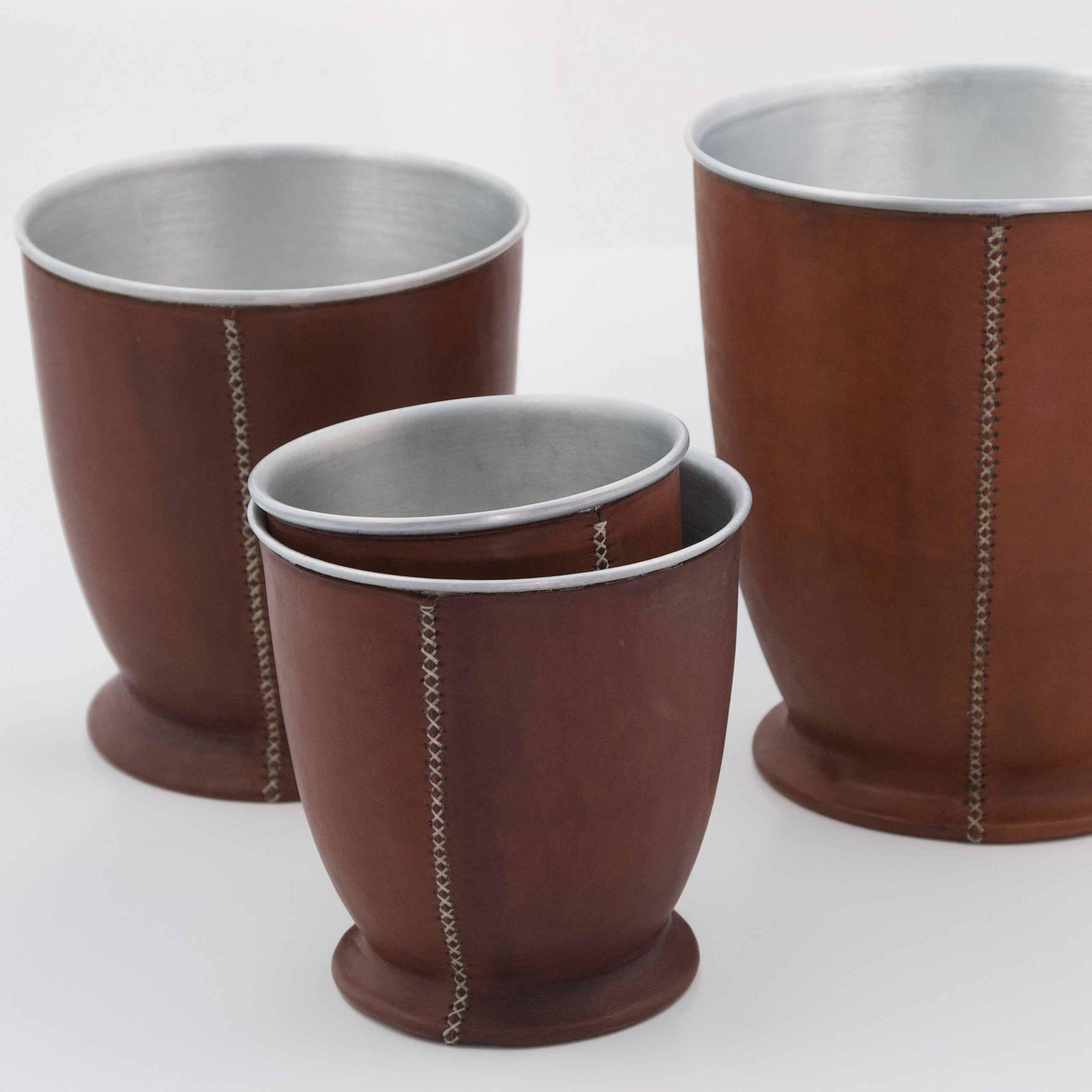 Brown Leather Cloche
