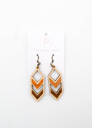 The Poppy Peach - Wood-cut Earrings