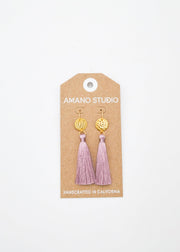 Amano Studio - Gold + Lavender Tassels Earrings
