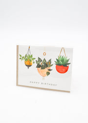 "Happy Birthday" Card - Hanging Plants