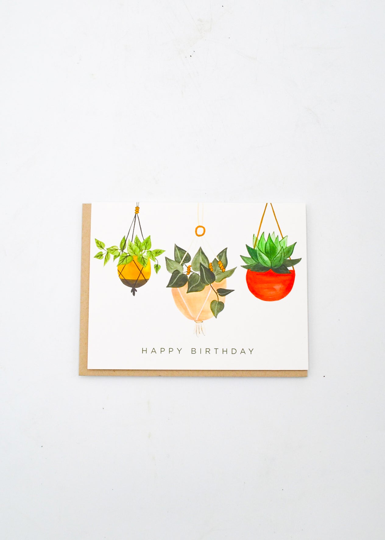 "Happy Birthday" Card - Hanging Plants