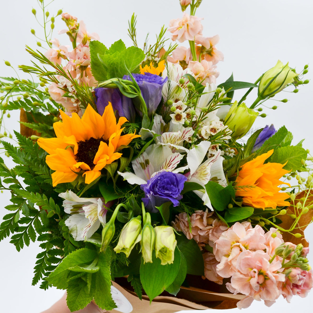 Bright and Cheery Wrapped Bouquet - Designer's Choice