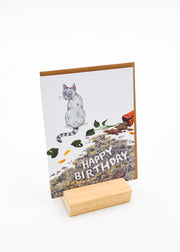 "Happy Birthday" Card - Messy Cat