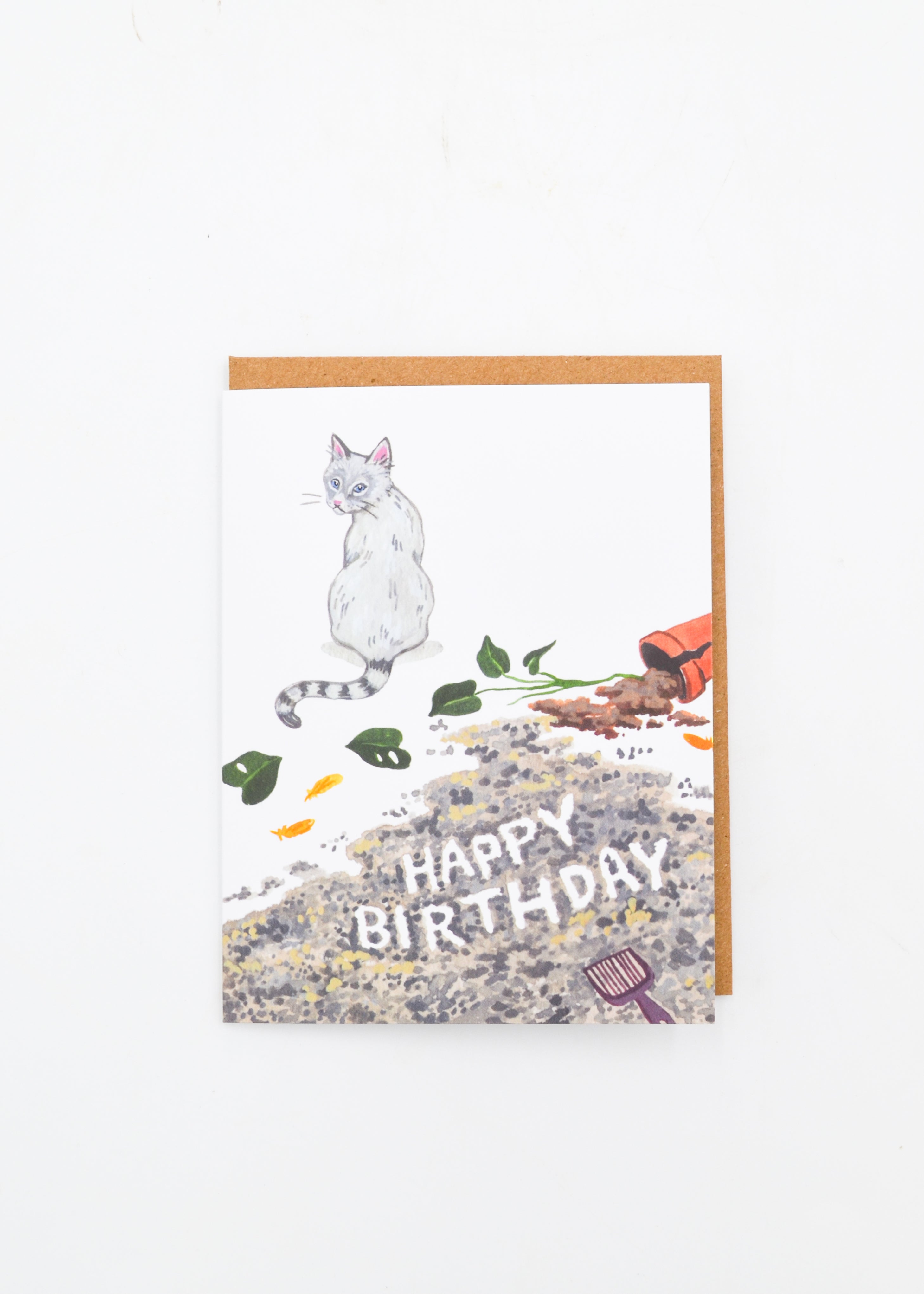 "Happy Birthday" Card - Messy Cat