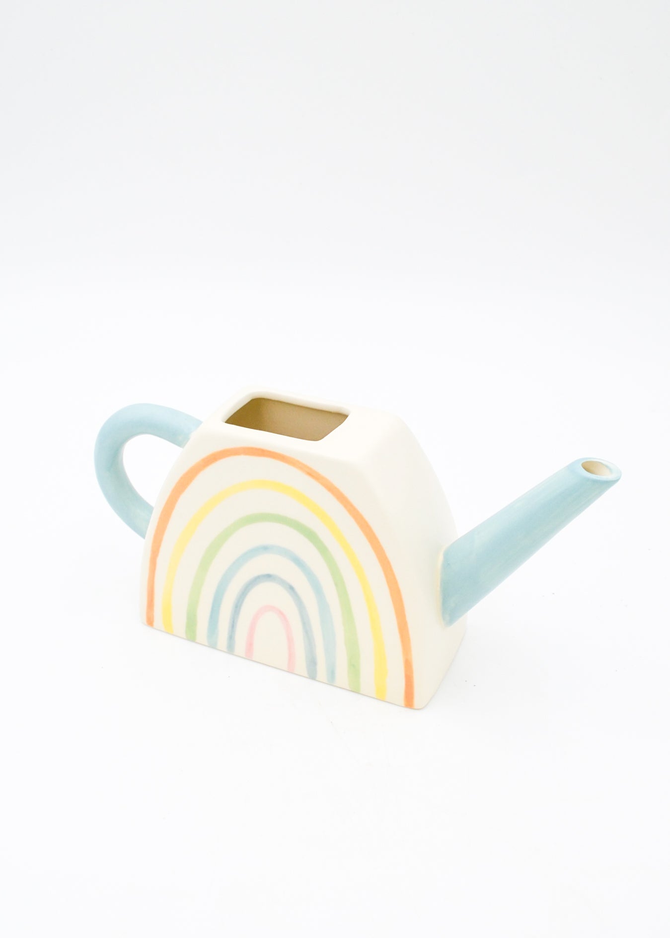 Rainbow Ceramic Watering Can Decor