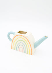 Rainbow Ceramic Watering Can Decor