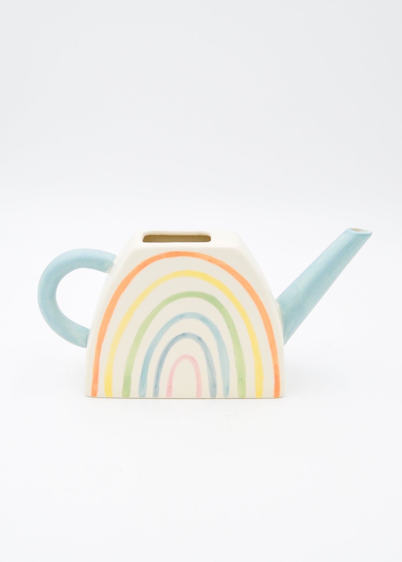 Rainbow Ceramic Watering Can Decor