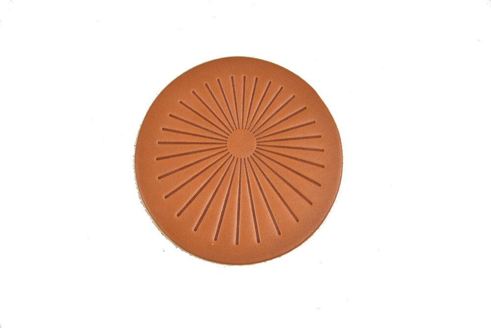 Sunburst Leather Coaster Set