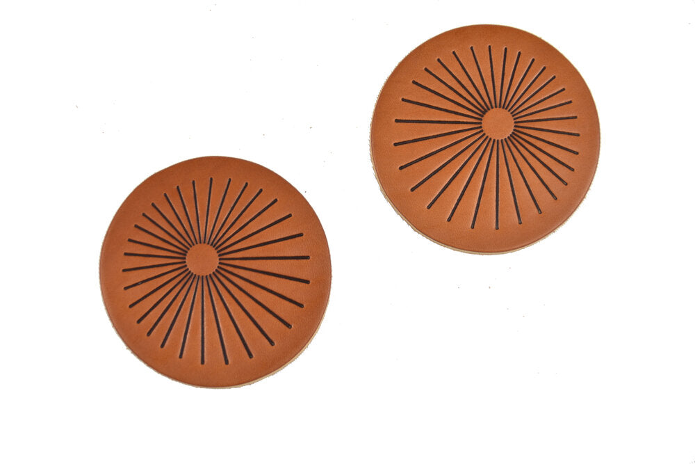 Sunburst Leather Coaster Set