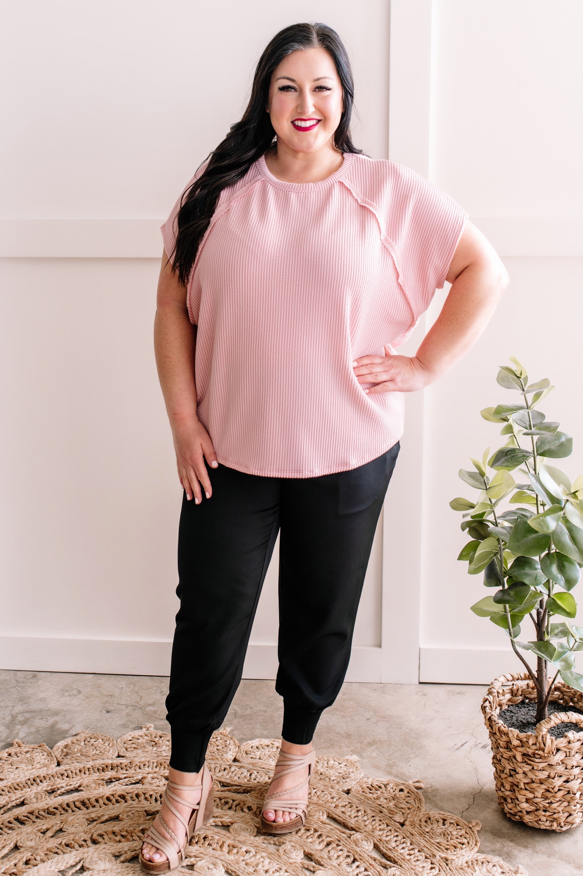 Chic Jogger Pant With Pockets In Black Onyx by SidePony Boutique