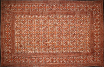 Tapestry Full Size Dabu Vine Rust Red by Homeportonline