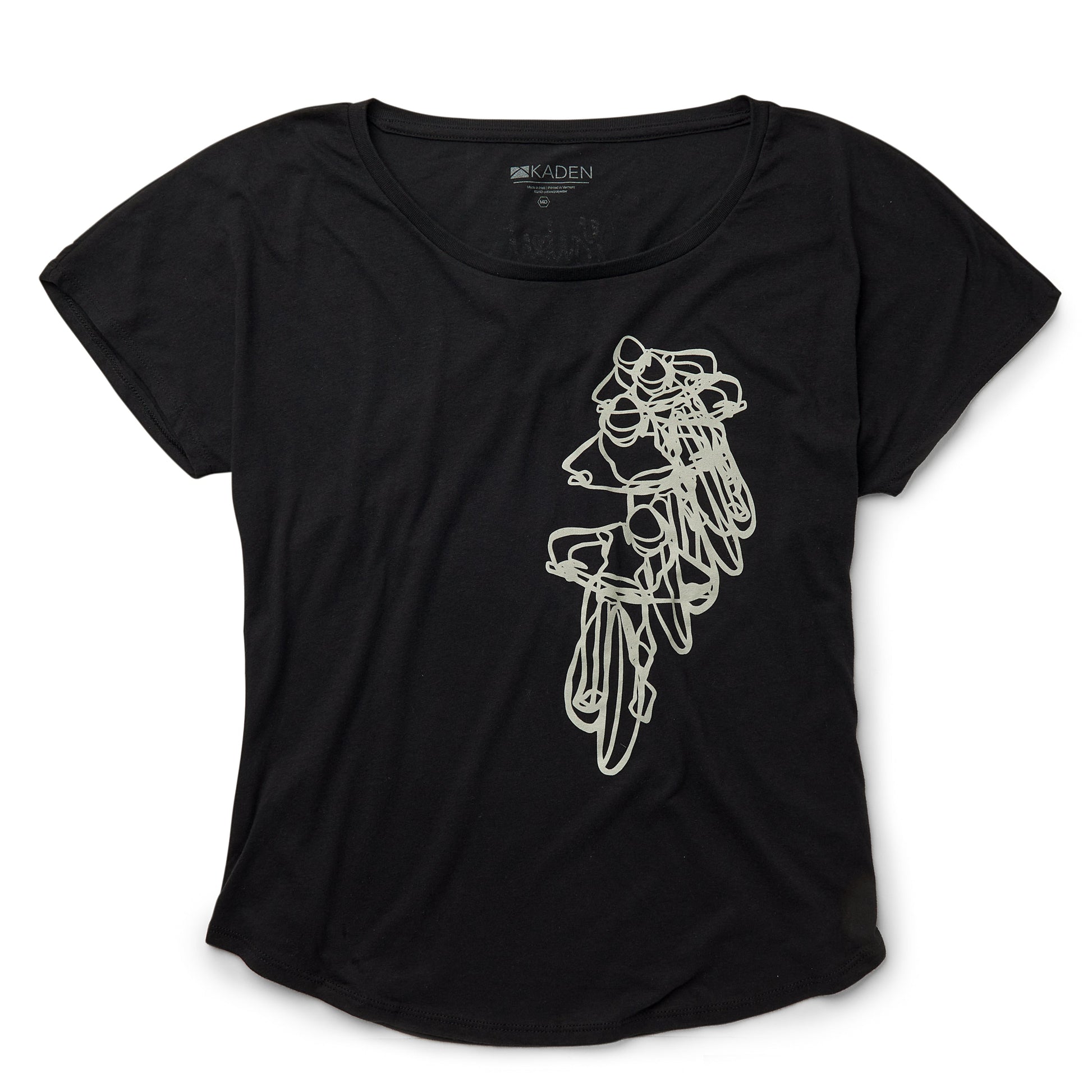 Dolman Sleeve Shirt - Down the Line - Black by Kaden Apparel