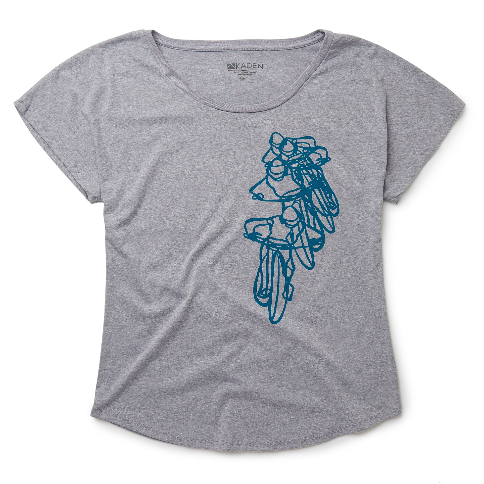 Dolman Sleeve Shirt - Down the Line - Grey by Kaden Apparel